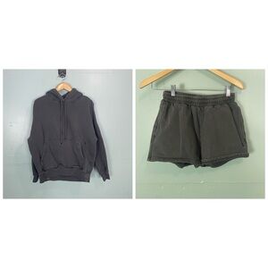 Ksubi 2 Piece Sweatsuit Hoodie & Sweat Shorts Gray XS‎